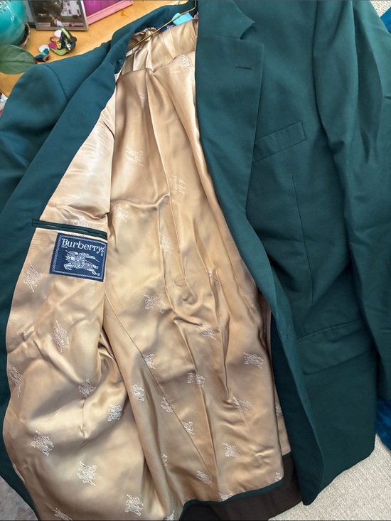 Burberry Other - Burberry Green Blazer with Gold Satin Lining